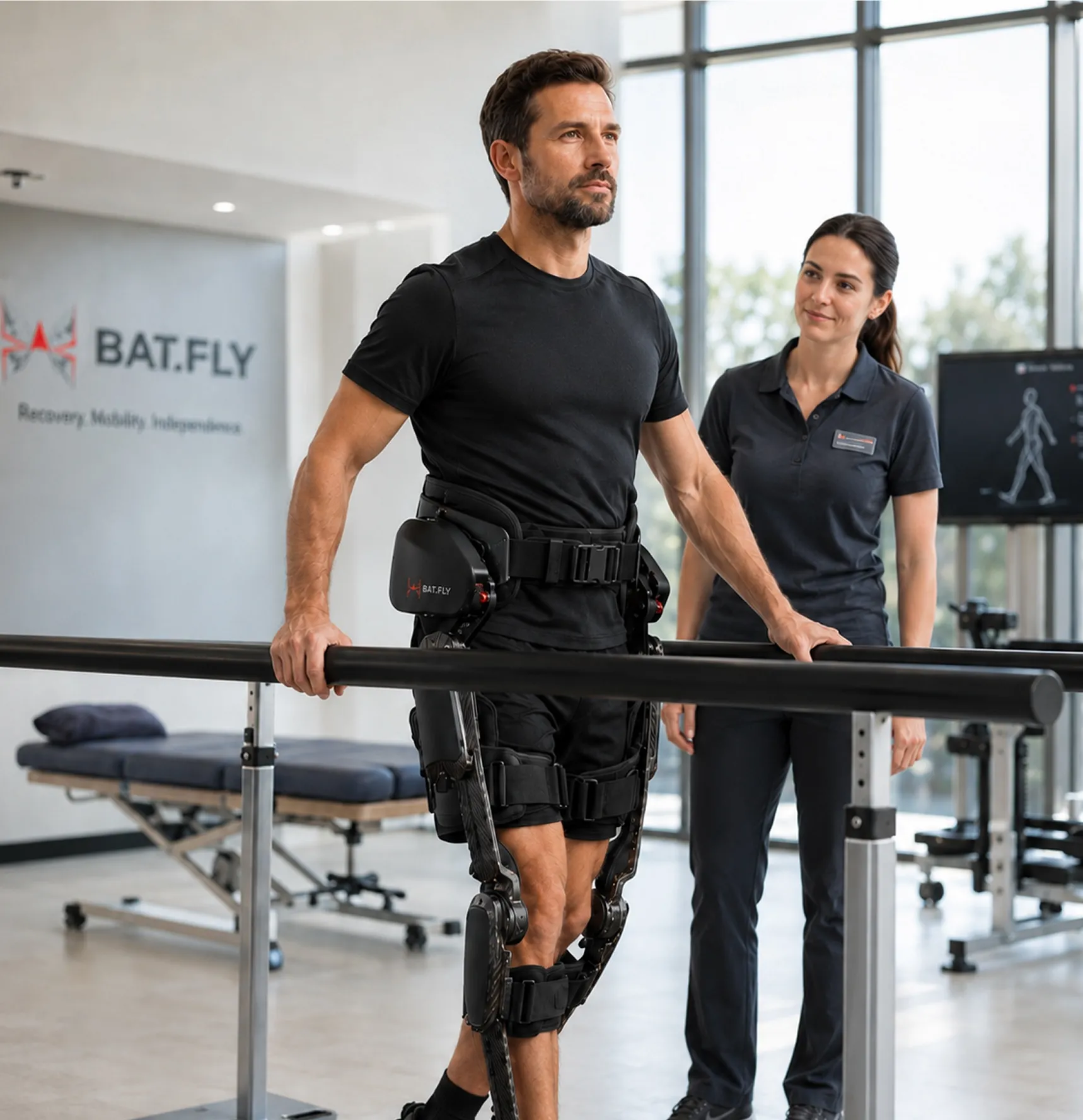 BAT.FLY exoskeleton testing with a rehabilitation specialist